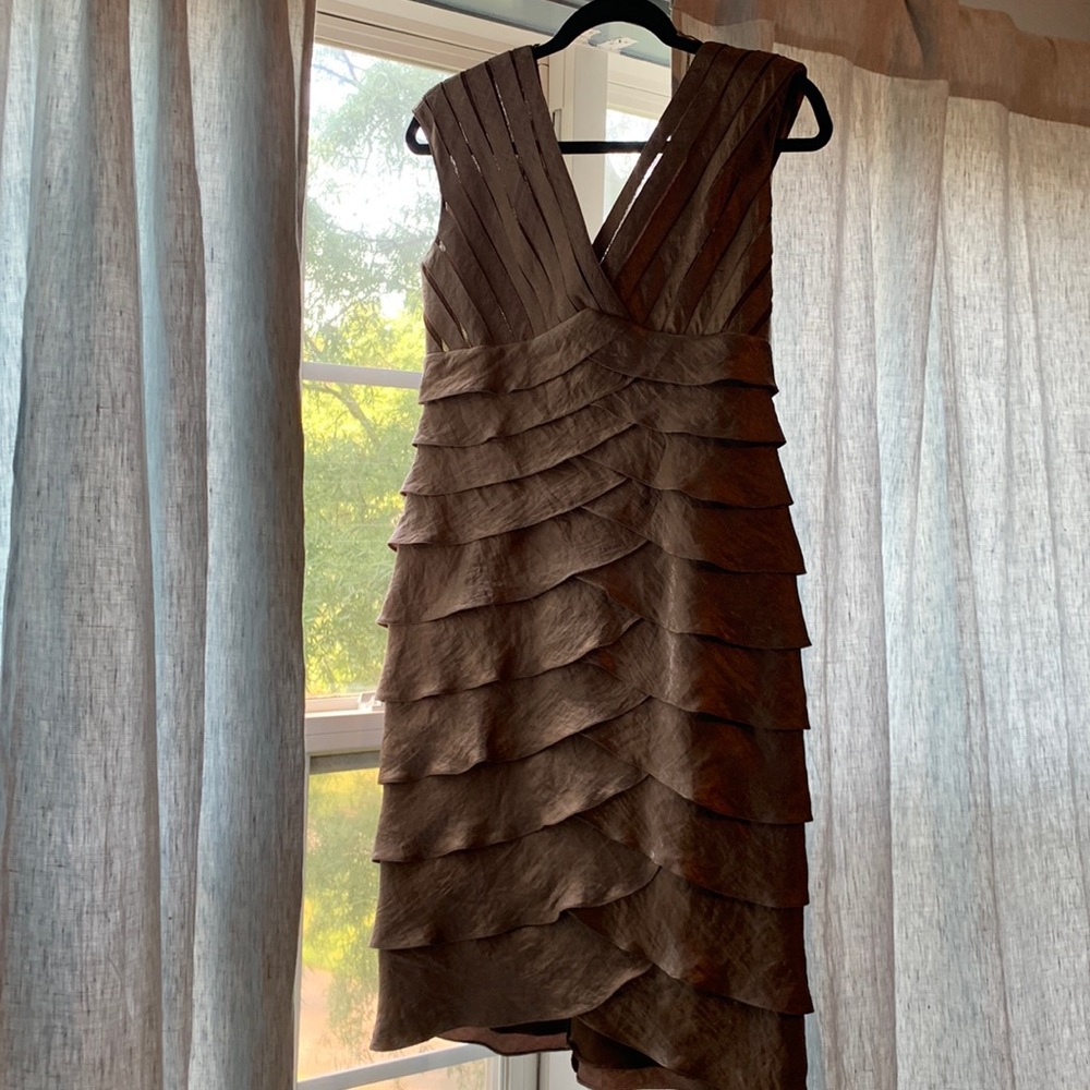 Adrianna Papell Scalloped Shimmer Dress